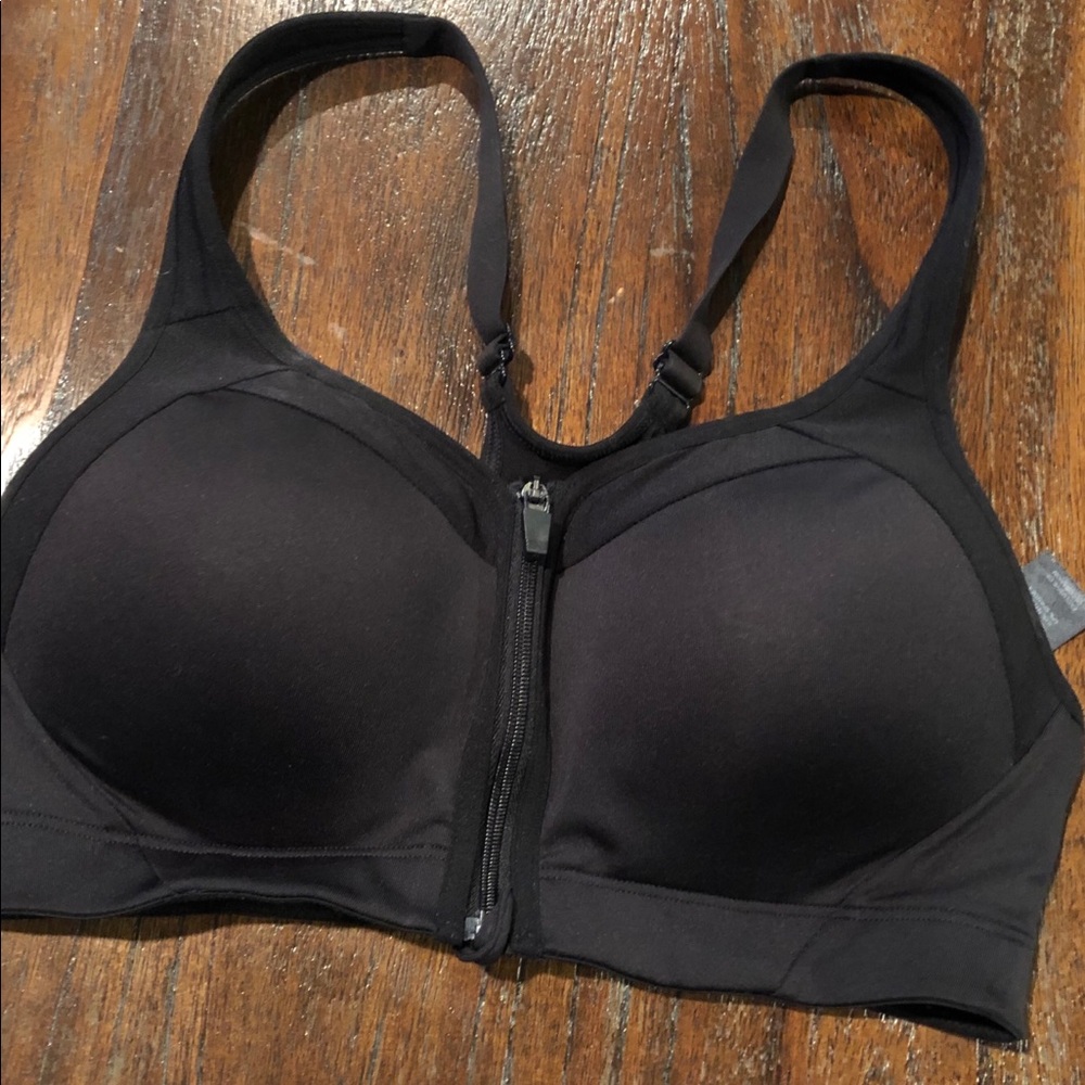 Champion Black Front-Zip Sports Bra